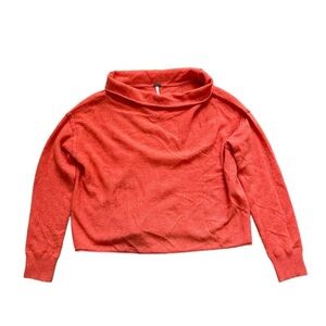 FREE PEOPLE Women’s soft red 100% Cashmere Oversized Cropped Sweater Sm